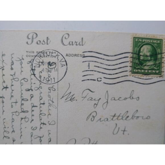 Halloween Thanksgiving Postcard Pumpkins Owen Serie 800 Original Norfolk VA 1911 - Picture 4 of 5